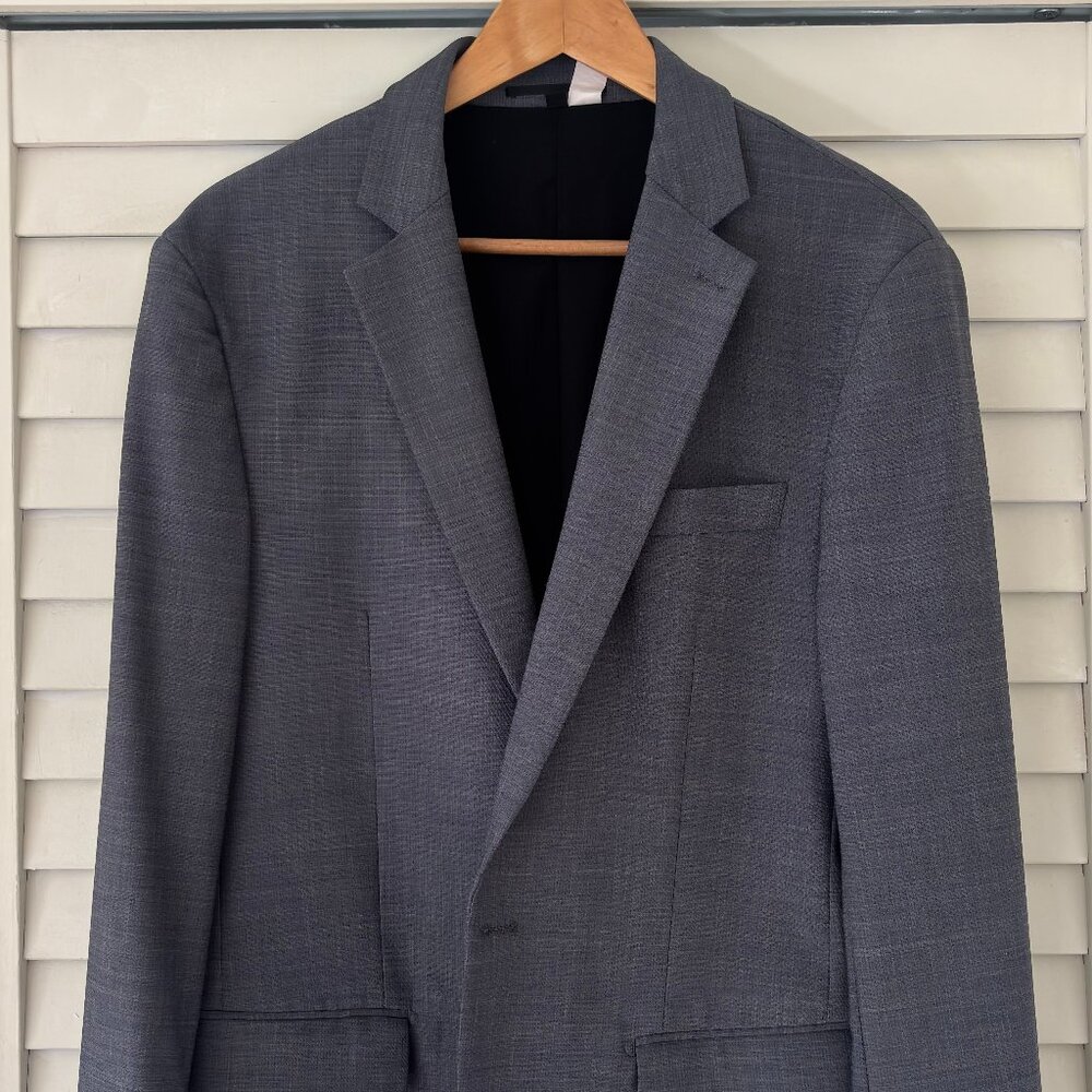 State and Liberty Athletic Fit Stretch Suit - Heathered Grey